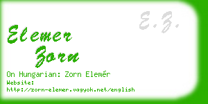 elemer zorn business card